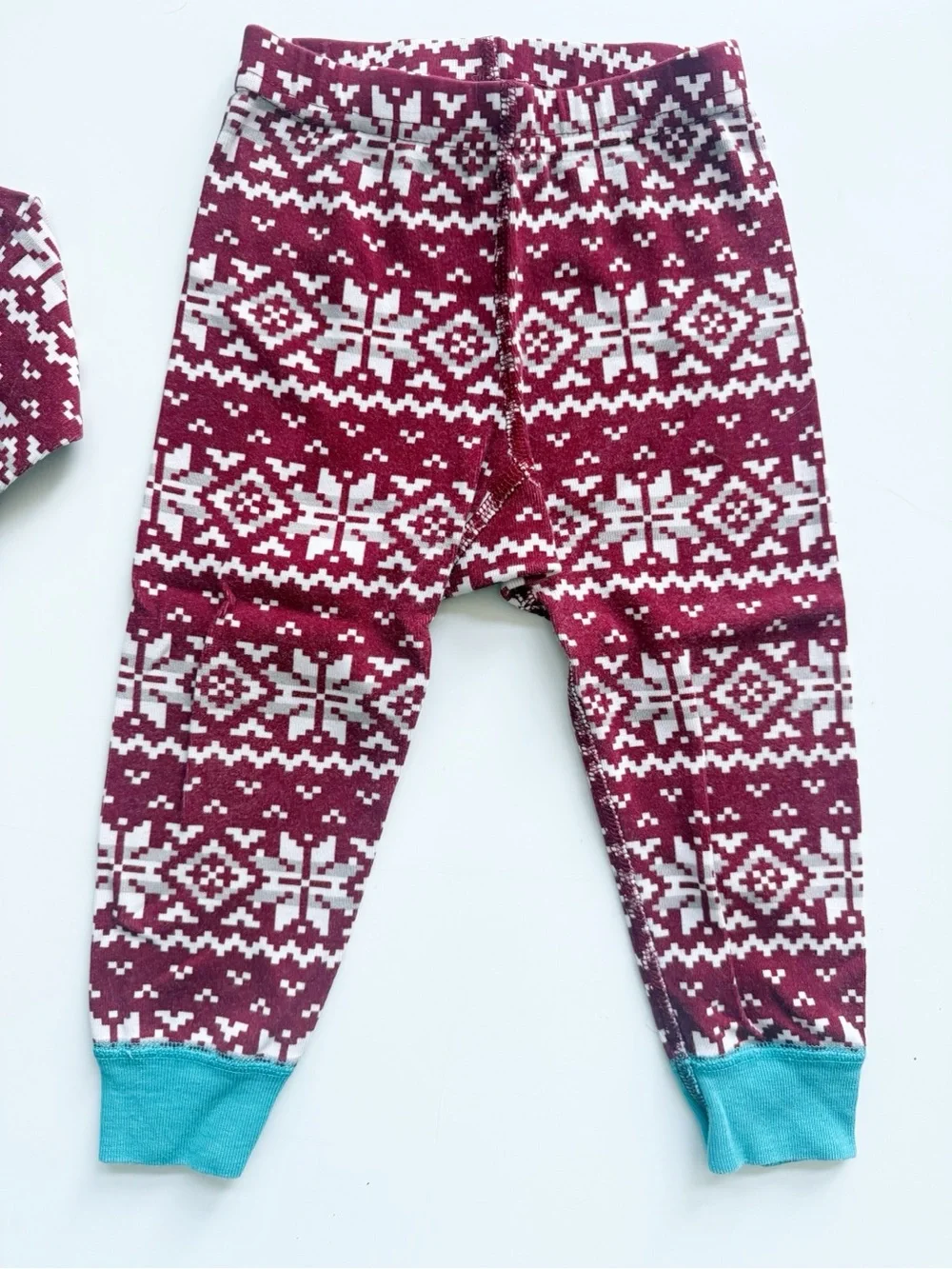 Hanna Andersson Red and White Fair Isle Holiday Pajamas size 18-24M
